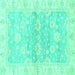Square Oriental Turquoise Modern Rug, abs3939turq