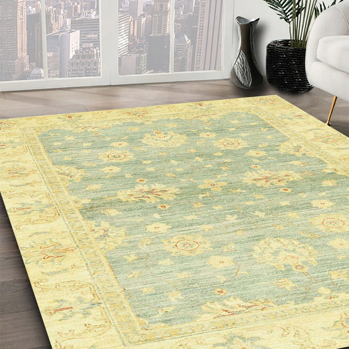 Machine Washable Abstract Gold Rug in a Family Room, wshabs3939
