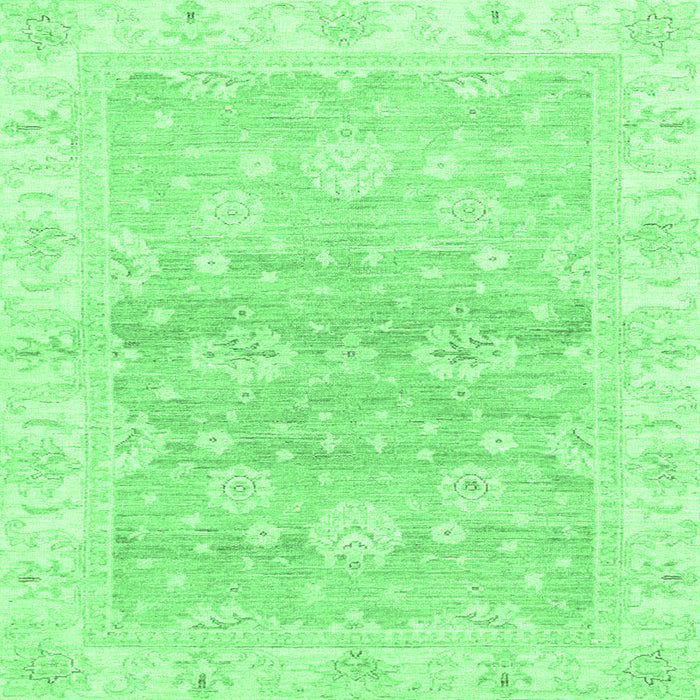 Square Machine Washable Oriental Emerald Green Modern Area Rugs, wshabs3939emgrn