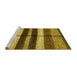 Sideview of Machine Washable Abstract Yellow Modern Rug, wshabs393yw