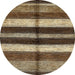 Round Abstract Red Modern Rug, abs393