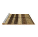 Sideview of Machine Washable Abstract Brown Modern Rug, wshabs393brn