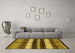 Machine Washable Abstract Yellow Modern Rug in a Living Room, wshabs393yw