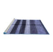 Sideview of Machine Washable Abstract Blue Modern Rug, wshabs393blu