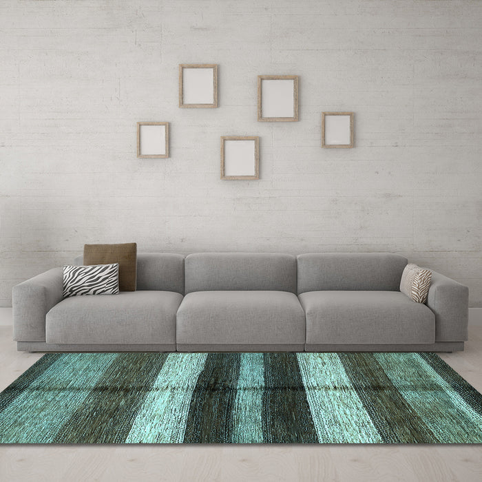 Machine Washable Abstract Light Blue Modern Rug in a Living Room, wshabs393lblu