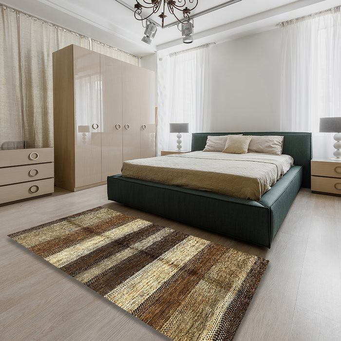 Abstract Red Modern Rug in a Bedroom, abs393