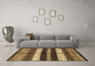 Machine Washable Abstract Brown Modern Rug in a Living Room,, wshabs393brn