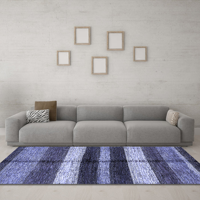 Machine Washable Abstract Blue Modern Rug in a Living Room, wshabs393blu