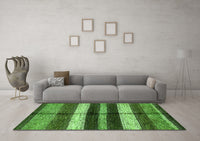 Machine Washable Abstract Green Modern Rug, wshabs393grn