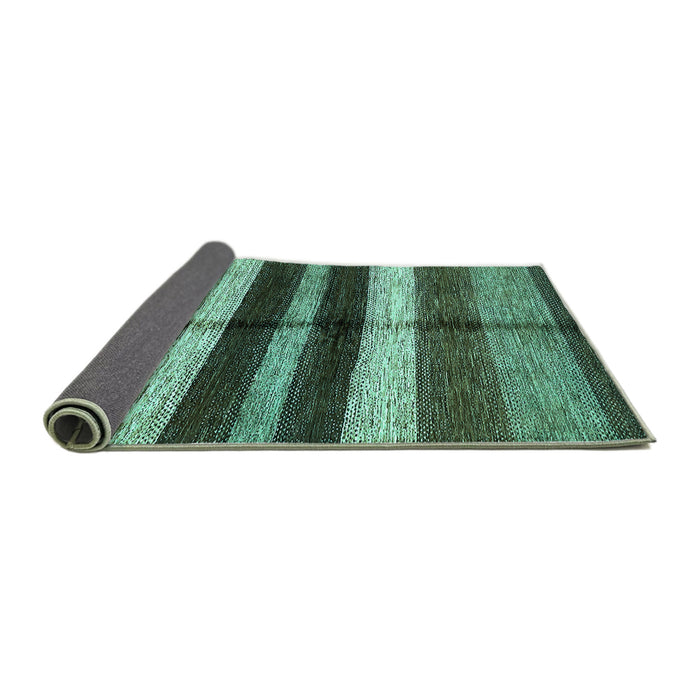 Sideview of Abstract Turquoise Modern Rug, abs393turq