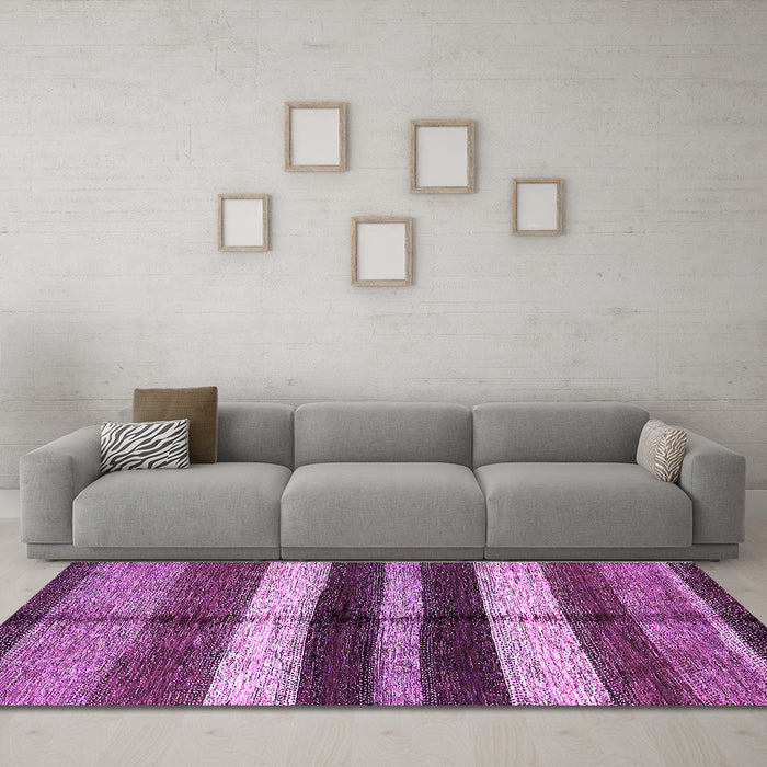 Machine Washable Abstract Purple Modern Area Rugs in a Living Room, wshabs393pur