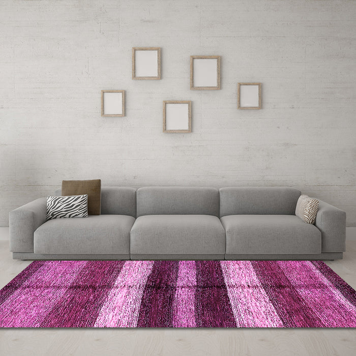 Machine Washable Abstract Pink Modern Rug in a Living Room, wshabs393pnk