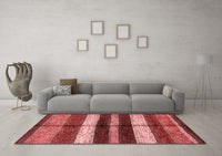 Machine Washable Abstract Red Modern Rug, wshabs393red