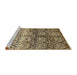 Sideview of Machine Washable Abstract Bakers Brown Rug, wshabs394