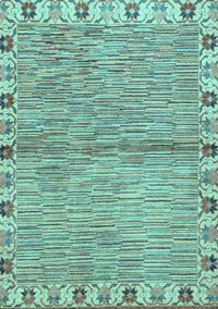 Abstract Light Blue Modern Rug, abs3940lblu