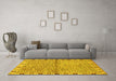 Machine Washable Abstract Yellow Modern Rug in a Living Room, wshabs3940yw