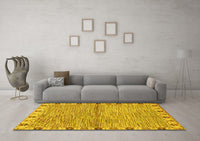 Machine Washable Abstract Yellow Modern Rug, wshabs3940yw