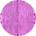 Round Machine Washable Abstract Purple Modern Area Rugs, wshabs3940pur