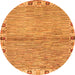 Round Abstract Orange Modern Rug, abs3940org