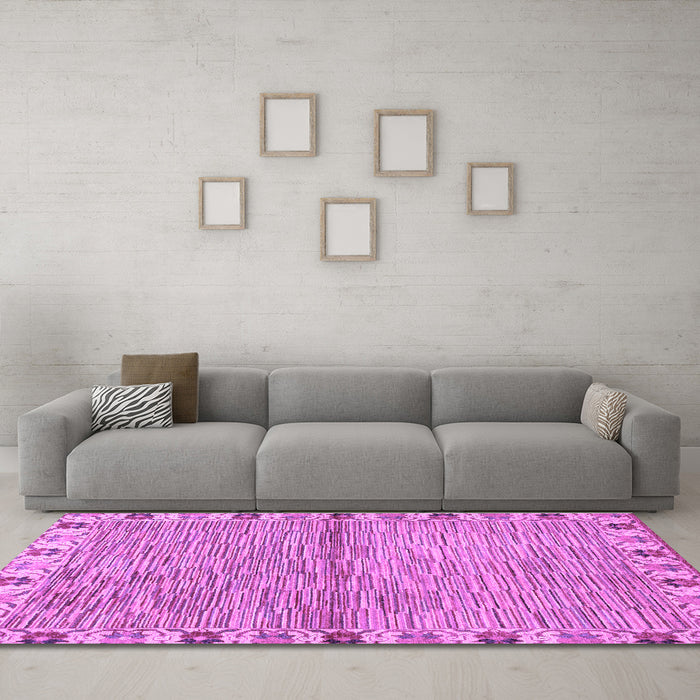Machine Washable Abstract Purple Modern Area Rugs in a Living Room, wshabs3940pur