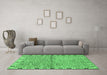 Machine Washable Abstract Emerald Green Modern Area Rugs in a Living Room,, wshabs3940emgrn