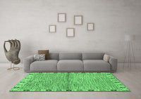 Machine Washable Abstract Emerald Green Modern Rug, wshabs3940emgrn