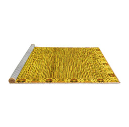 Sideview of Machine Washable Abstract Yellow Modern Rug, wshabs3940yw