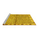 Sideview of Machine Washable Abstract Yellow Modern Rug, wshabs3940yw