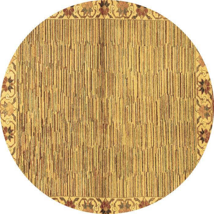 Round Abstract Brown Modern Rug, abs3940brn