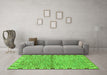 Machine Washable Abstract Green Modern Area Rugs in a Living Room,, wshabs3940grn