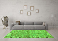 Machine Washable Abstract Green Modern Rug, wshabs3940grn