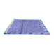 Sideview of Machine Washable Abstract Blue Modern Rug, wshabs3940blu