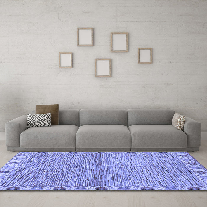 Machine Washable Abstract Blue Modern Rug in a Living Room, wshabs3940blu
