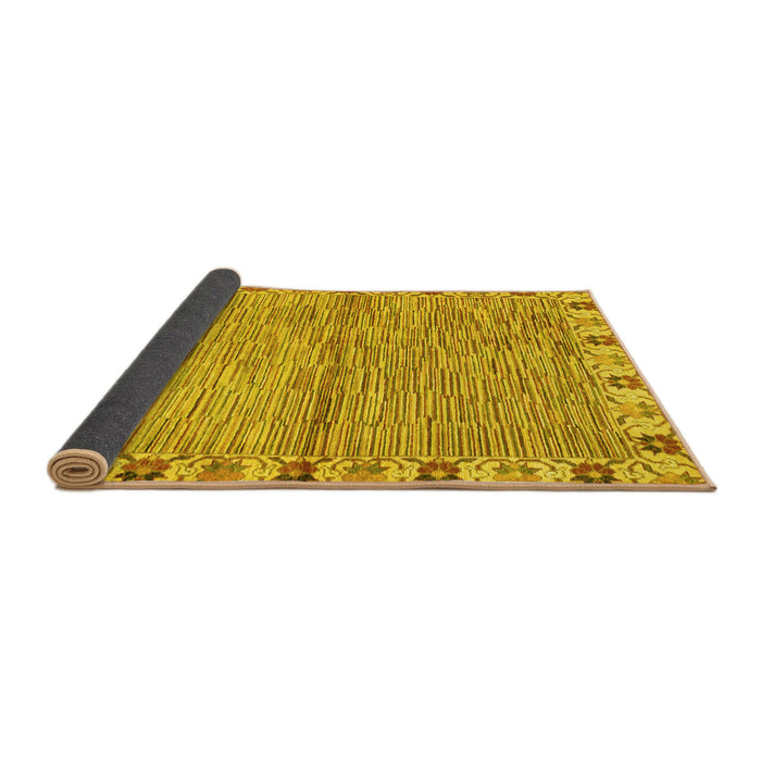 Sideview of Abstract Yellow Modern Rug, abs3940yw