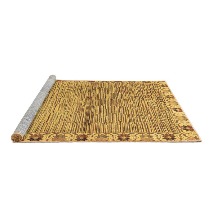 Sideview of Machine Washable Abstract Brown Modern Rug, wshabs3940brn