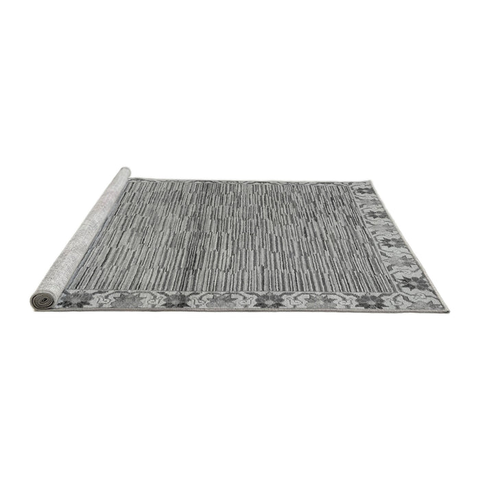 Sideview of Machine Washable Abstract Gray Modern Rug, wshabs3940gry