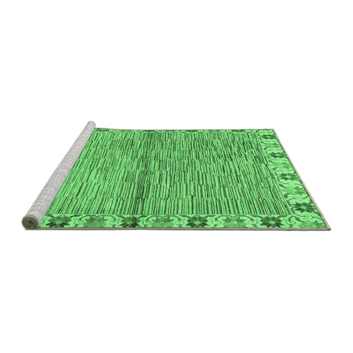 Sideview of Machine Washable Abstract Emerald Green Modern Area Rugs, wshabs3940emgrn