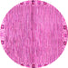 Round Machine Washable Abstract Pink Modern Rug, wshabs3940pnk