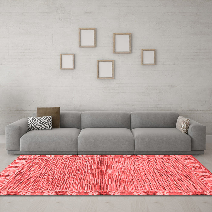 Modern Red Washable Rugs