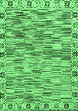 Abstract Emerald Green Modern Rug, abs3940emgrn