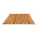 Sideview of Machine Washable Abstract Orange Modern Area Rugs, wshabs3940org