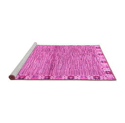 Sideview of Machine Washable Abstract Pink Modern Rug, wshabs3940pnk