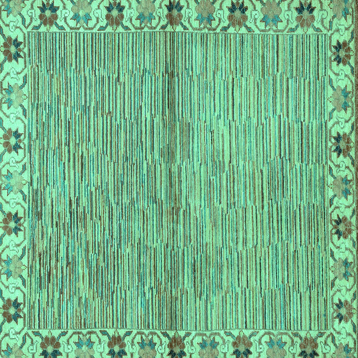 Square Abstract Turquoise Modern Rug, abs3940turq