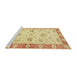 Sideview of Machine Washable Abstract Mustard Yellow Rug, wshabs3941