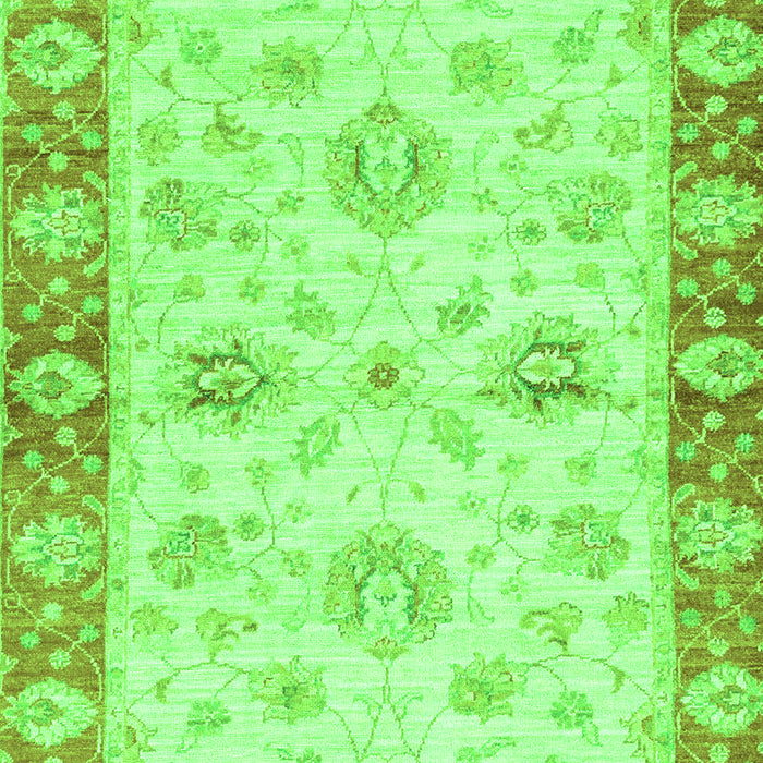 Machine Washable Oriental Green Traditional Area Rugs, wshabs3941grn