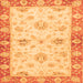 Square Machine Washable Oriental Orange Traditional Area Rugs, wshabs3941org