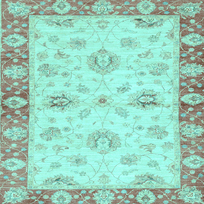 Square Oriental Light Blue Traditional Rug, abs3941lblu