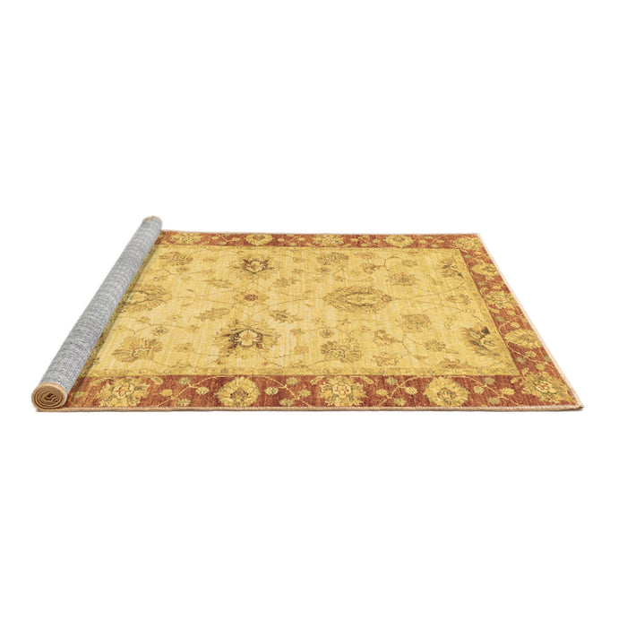 Sideview of Machine Washable Oriental Brown Traditional Rug, wshabs3941brn
