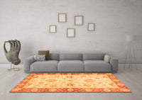 Machine Washable Oriental Orange Traditional Rug, wshabs3941org