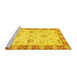 Sideview of Machine Washable Oriental Yellow Traditional Rug, wshabs3941yw